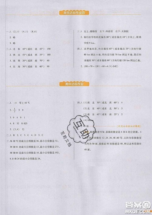 2020新版一本我爱写作业小学数学五年级下册青岛版答案