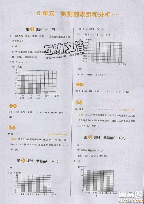 2020新版一本我爱写作业小学数学四年级下册北师版答案