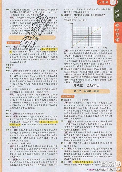 1加1轻巧夺冠课堂直播2020新版八年级物理下册人教版答案