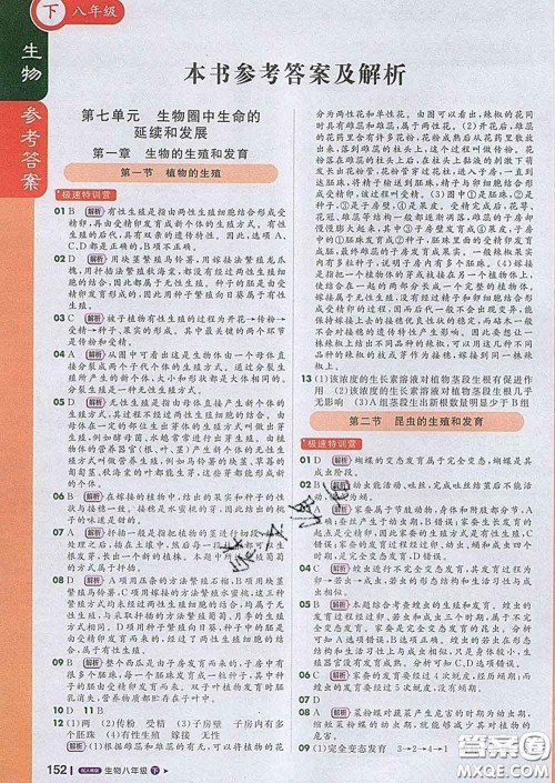 1加1轻巧夺冠课堂直播2020新版八年级生物下册人教版答案