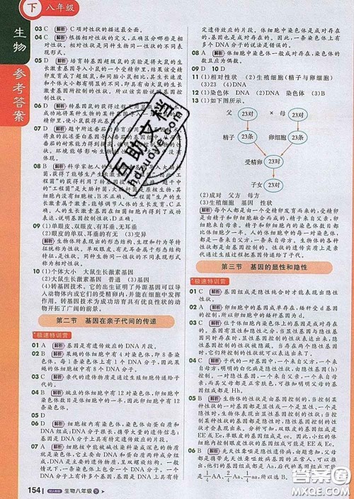 1加1轻巧夺冠课堂直播2020新版八年级生物下册人教版答案