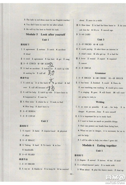 2020年53045模块式训练法九年级英语下册外研版答案