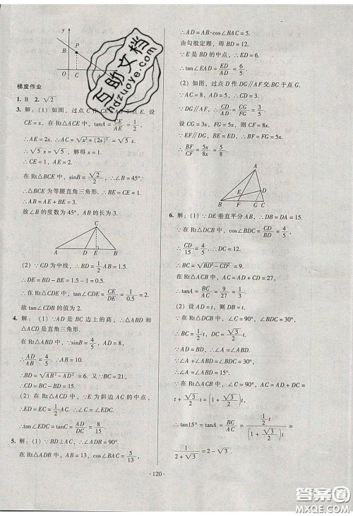 2020年53045模块式训练法九年级数学下册人教版答案