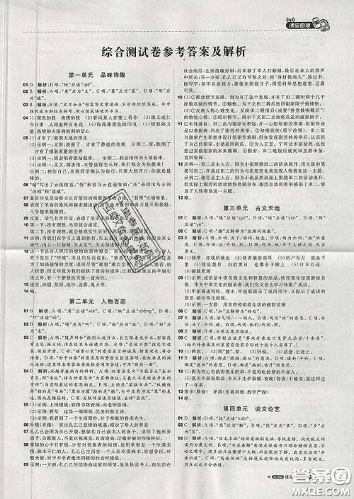 1加1轻巧夺冠课堂直播2020新版九年级语文下册人教版答案