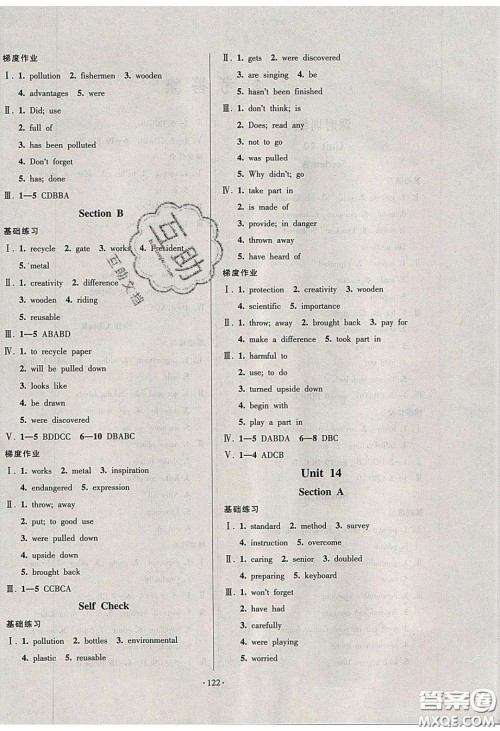 2020年53045模块式训练法九年级英语下册人教版答案