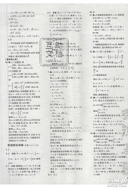 2020荣德基点拨训练九年级数学下册湘教版答案