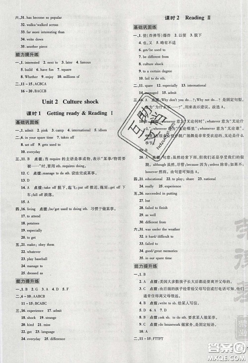 2020荣德基点拨训练九年级牛津英语下册沪教版答案