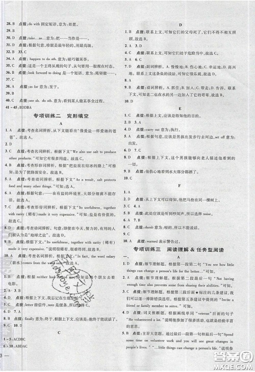 2020荣德基点拨训练九年级英语下册冀教版答案