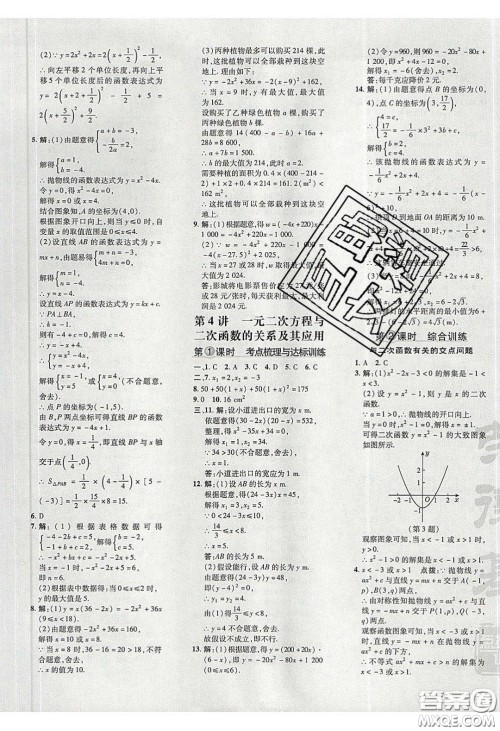 2020荣德基点拨训练九年级数学下册北师大版答案