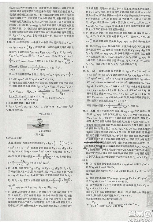 2020荣德基点拨训练八年级物理下册沪粤版安徽专版答案 2020荣德基点拨训练八年级物理下册沪粤版安徽专版答案