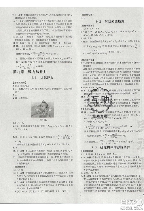 2020荣德基点拨训练八年级物理下册沪粤版安徽专版答案 2020荣德基点拨训练八年级物理下册沪粤版安徽专版答案