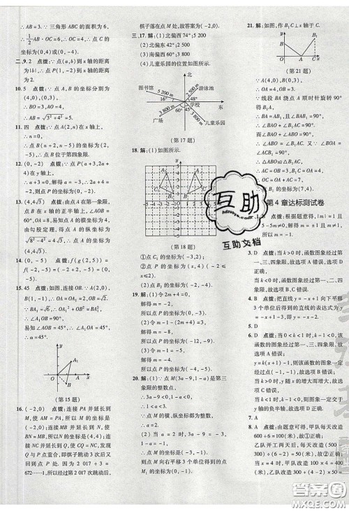 2020荣德基点拨训练八年级数学下册湘教版答案