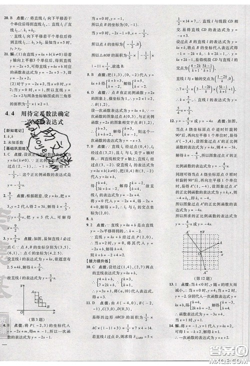2020荣德基点拨训练八年级数学下册湘教版答案