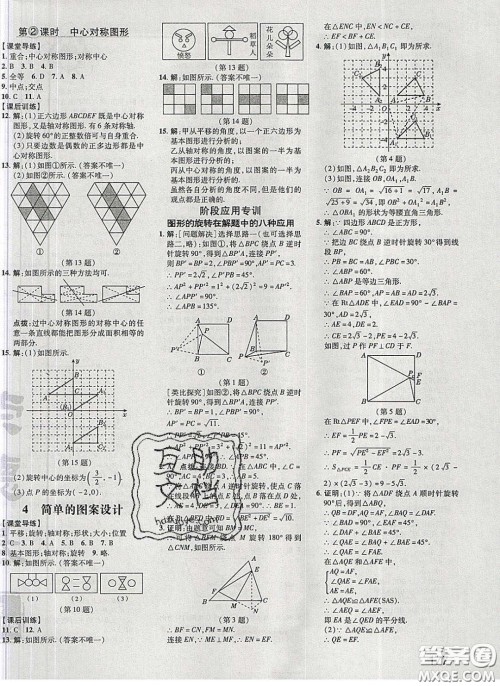 2020荣德基点拨训练八年级数学下册北师大版答案