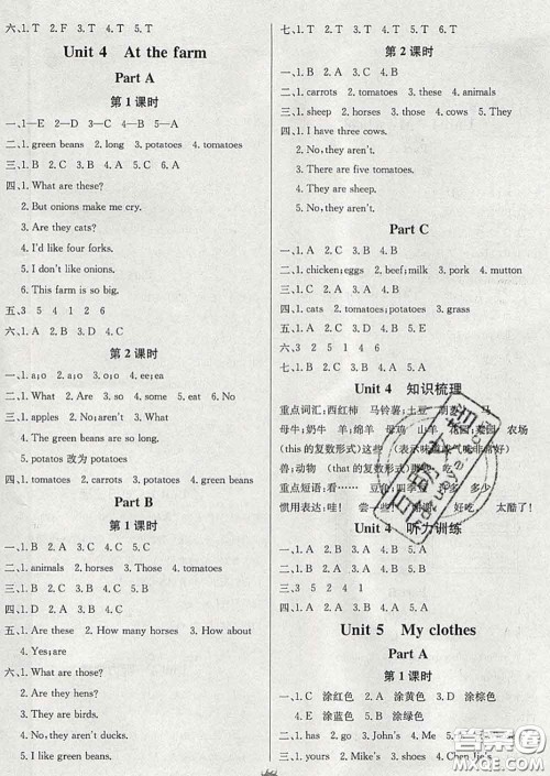 西安出版社2020新版三甲文化创新课课练四年级英语下册人教版答案 西安出版社2020新版三甲文化创新课课练四年级英语下册人教版答案