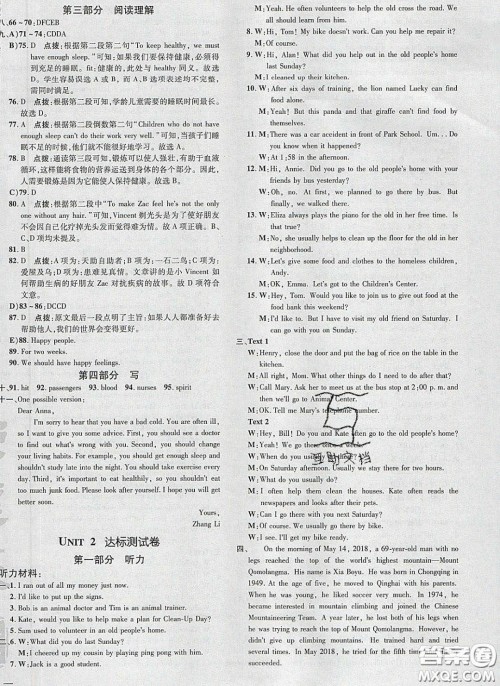 2020荣德基点拨训练八年级英语下册人教版安徽适用答案 2020荣德基点拨训练八年级英语下册人教版安徽适用答案