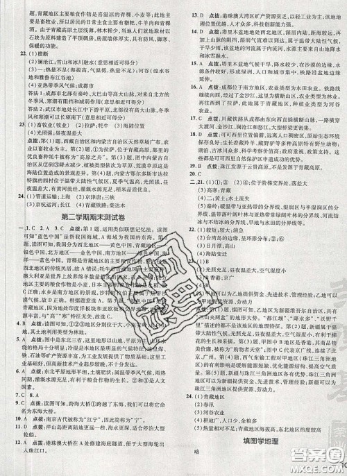 2020荣德基点拨训练八年级地理下册人教版答案 2020荣德基点拨训练八年级地理下册人教版答案