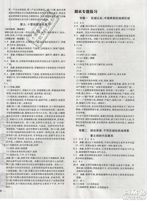 2020荣德基点拨训练八年级地理下册人教版答案 2020荣德基点拨训练八年级地理下册人教版答案