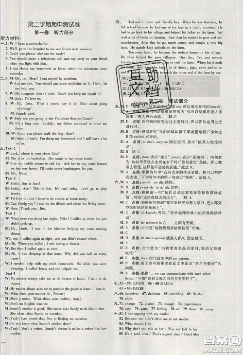 2020荣德基点拨训练八年级英语下册人教版答案