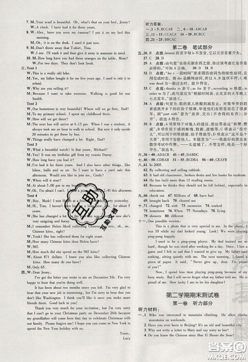 2020荣德基点拨训练八年级英语下册人教版答案 2020荣德基点拨训练八年级英语下册人教版答案