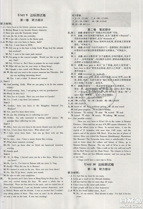 2020荣德基点拨训练八年级英语下册人教版答案