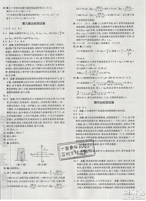 2020荣德基点拨训练八年级物理下册人教版答案