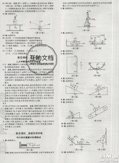 2020荣德基点拨训练八年级物理下册人教版答案