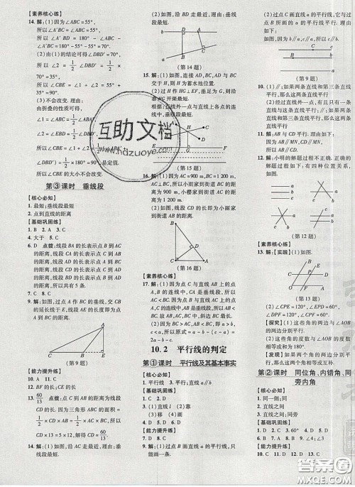 2020荣德基点拨训练七年级数学下册沪科版安徽专版答案