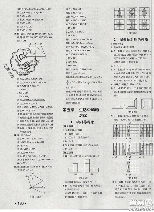 2020荣德基点拨训练七年级数学下册北师大版答案