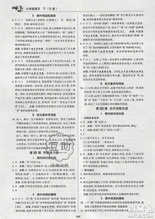 2020春综合应用创新题典中点七年级语文下册人教版答案