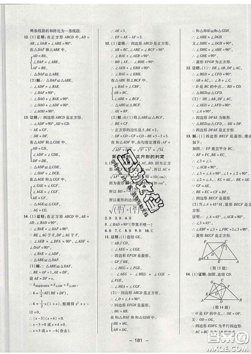 2020春综合应用创新题典中点八年级数学下册华师版答案