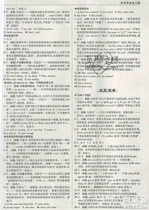 2020春综合应用创新题典中点八年级英语下册人教版答案 2020春综合应用创新题典中点八年级英语下册人教版答案