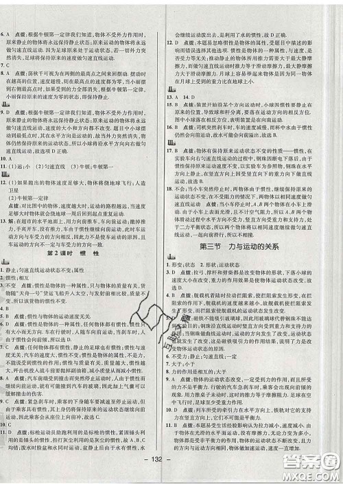 2020春综合应用创新题典中点八年级物理下册苏科版答案