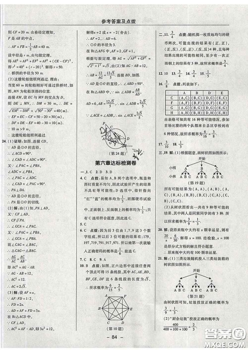2020春综合应用创新题典中点九年级数学下册鲁教版五四制答案 2020春综合应用创新题典中点九年级数学下册鲁教版五四制答案