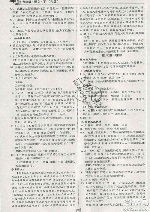 2020春综合应用创新题典中点九年级语文下册人教版答案 2020春综合应用创新题典中点九年级语文下册人教版答案
