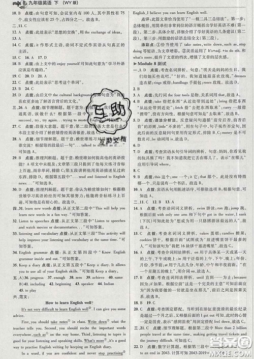 2020春综合应用创新题典中点九年级英语下册外研版答案 2020春综合应用创新题典中点九年级英语下册外研版答案