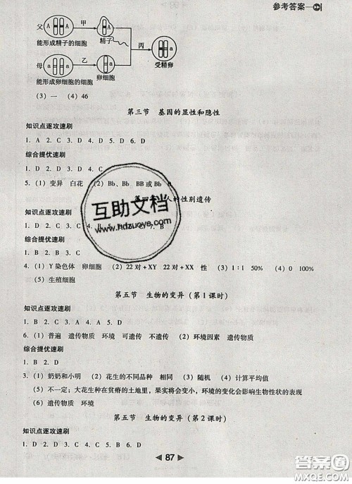 庠序文化2020小题速刷八年级生物下册人教版答案 庠序文化2020小题速刷八年级生物下册人教版答案