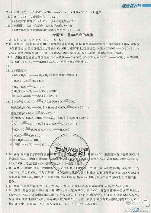 2020春综合应用创新题典中点九年级化学下册人教版答案 2020春综合应用创新题典中点九年级化学下册人教版答案