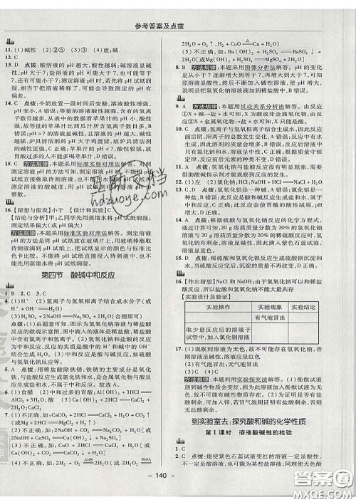 2020春综合应用创新题典中点九年级化学下册鲁教版答案 2020春综合应用创新题典中点九年级化学下册鲁教版答案