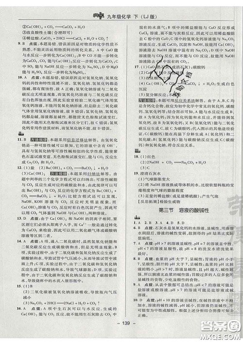 2020春综合应用创新题典中点九年级化学下册鲁教版答案 2020春综合应用创新题典中点九年级化学下册鲁教版答案