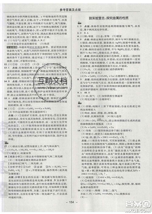 2020春综合应用创新题典中点九年级化学下册鲁教版答案 2020春综合应用创新题典中点九年级化学下册鲁教版答案