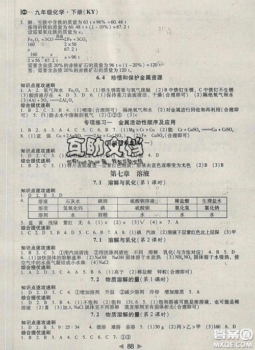 庠序文化2020小题速刷九年级化学下册科粤版答案