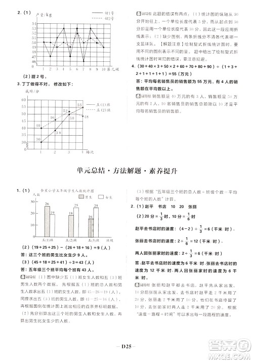 新世界出版社2020年乐学一起练五年级数学下册BS北师版参考答案