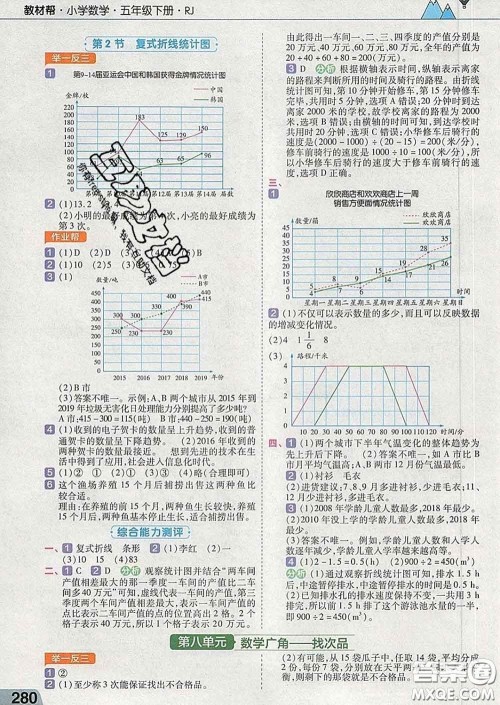 2020天星教育教材帮小学数学五年级下册人教版答案