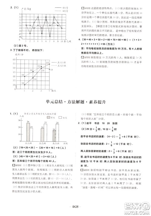 新世界出版社2020年乐学一起练四年级数学下册BS北师版参考答案