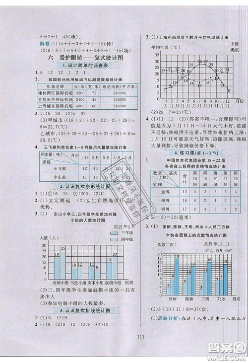 2020年小学教材全练五年级数学下册青岛版答案