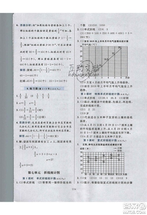 2020年小学教材全练五年级数学下册冀教版答案 2020年小学教材全练五年级数学下册冀教版答案