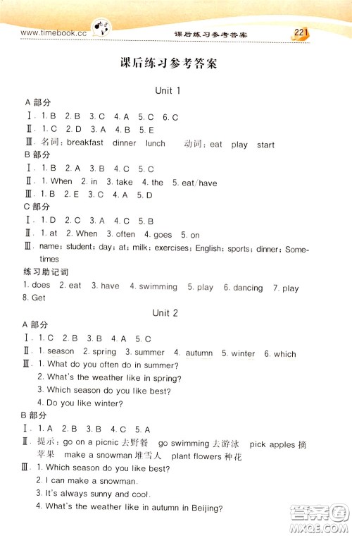 2020年小学创新一点通英语五年级下册人教版参考答案