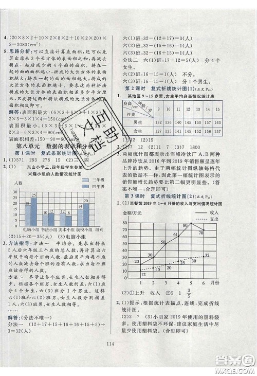 2020年小学教材全练五年级数学下册北师大版答案 2020年小学教材全练五年级数学下册北师大版答案