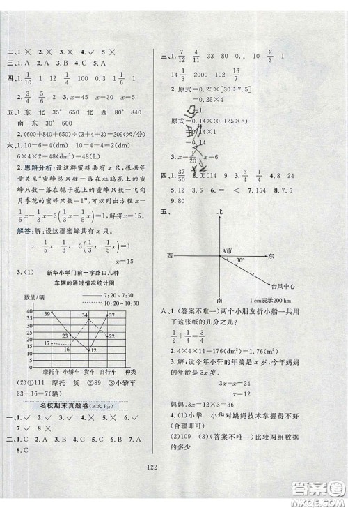 2020年小学教材全练五年级数学下册北师大版答案